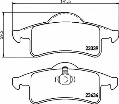 HELLA PAGID 8db355009891 -  Комплект тормозных колодок, дисковый тормоз
